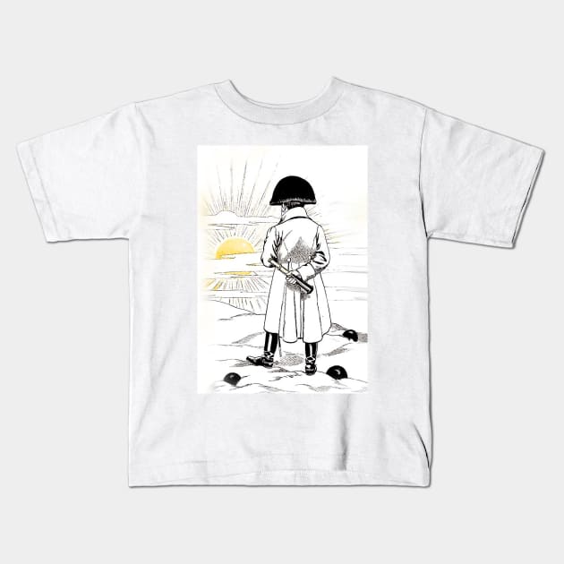 Napoleon watching the sunset Kids T-Shirt by Marccelus